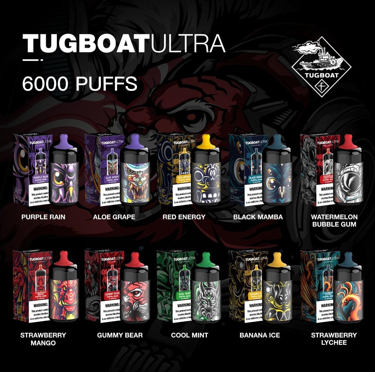 TUGBOAT ULTRA 6000 puffs 5% salt nic